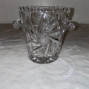 Crystal Cut Glass vase etched